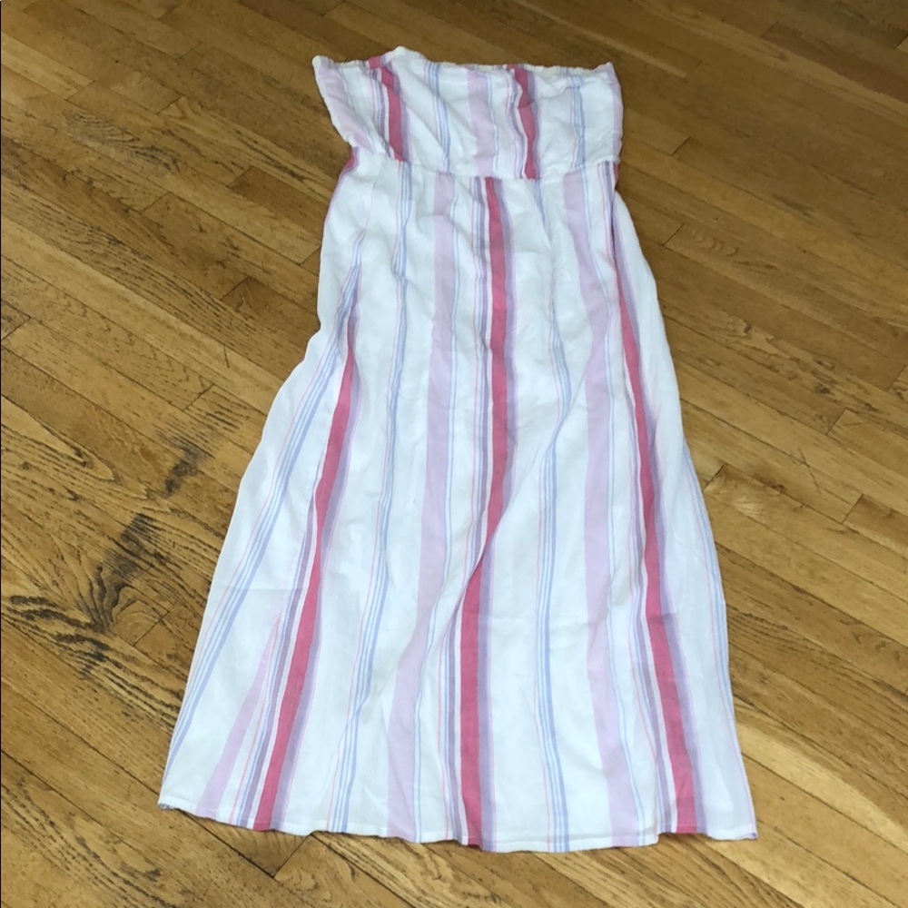 Striped Strapless Maxi Dress